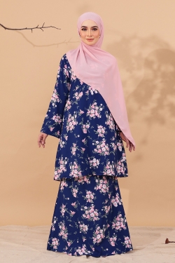 KURUNG RIAU PRINTED 1.04 - NAVY BLUE